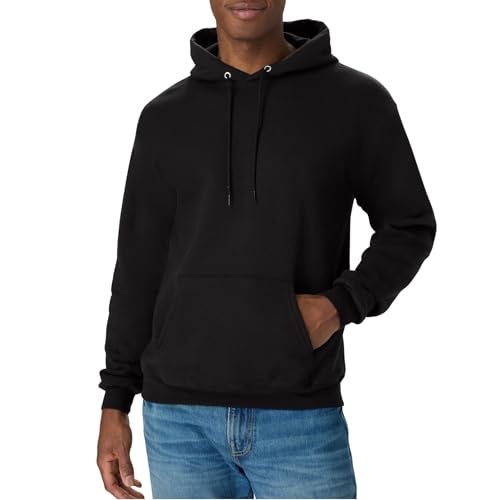 Hanes Men's Pullover EcoSmart Hooded Sweatshirt, Black, Large Deal