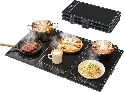 3-in-1 Modular Electric Food Warmers w/ 10 Heat Settings and 12H Timer