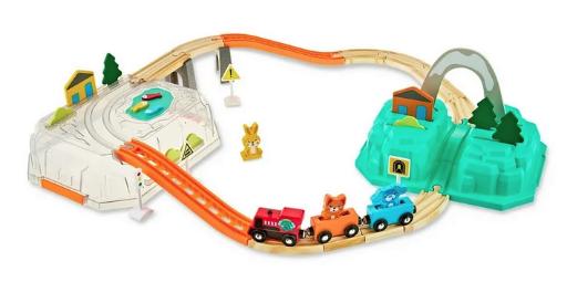 Spark Create Imagine Wood Train Railroad Set