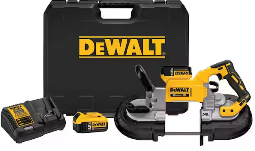 DEWALT 20V MAX XR Cordless Brushless Deep Cut Band Saw with (2) 20V 5.0Ah Batteries