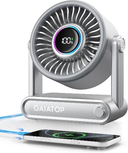 Gaiatop Rechargeable Desk Fan with 6000mAh Power Bank Deal