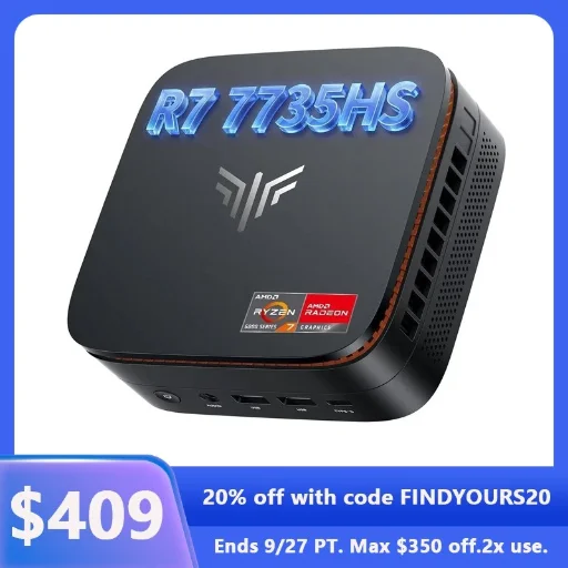 KAMRUI Gaming Mini PC Ryzen 7 7735HS 16GB LPDDR5 RAM 512GB SSD