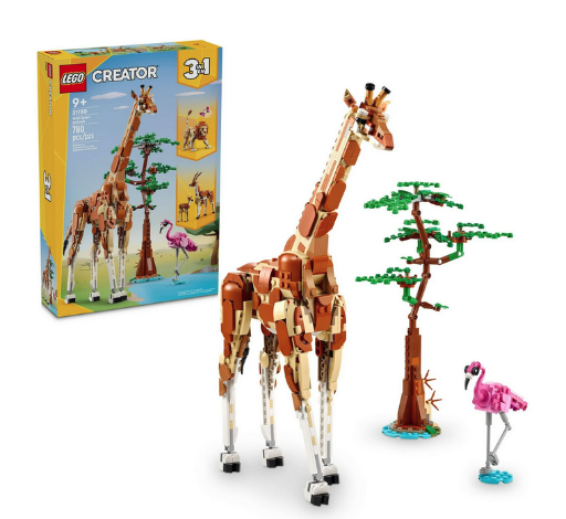 LEGO Creator 3-in-1 Wild Safari Animals, 780 Pcs.