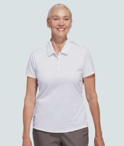 adidas Women's Solid Performance Short Sleeve Polo Shirt