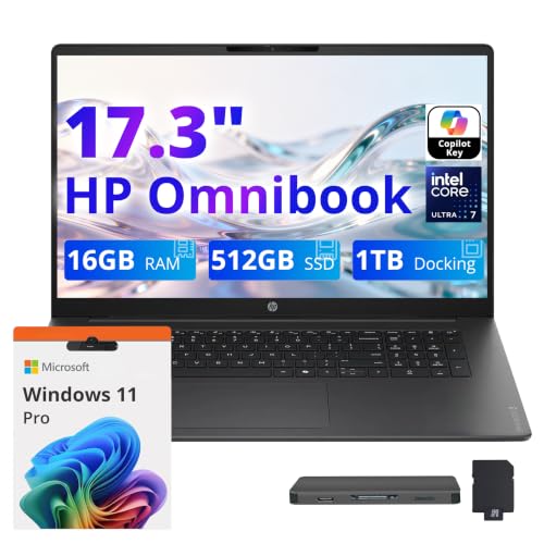 HP OmniBook 17.3" FHD Laptop w/ Core Ultra 7 255U 16GB DDR5 & 512GB SSD
