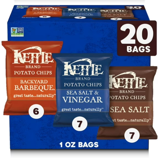 Kettle Brand Potato Chips Variety Pack 20-Pack