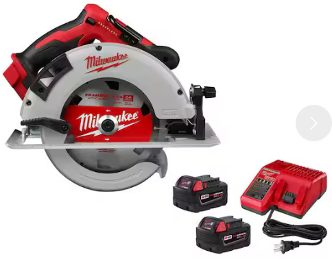 Milwaukee M18 18V Cordless 7-1/4 in. Circular Saw with (2) 5.0Ah Batteries & Charger