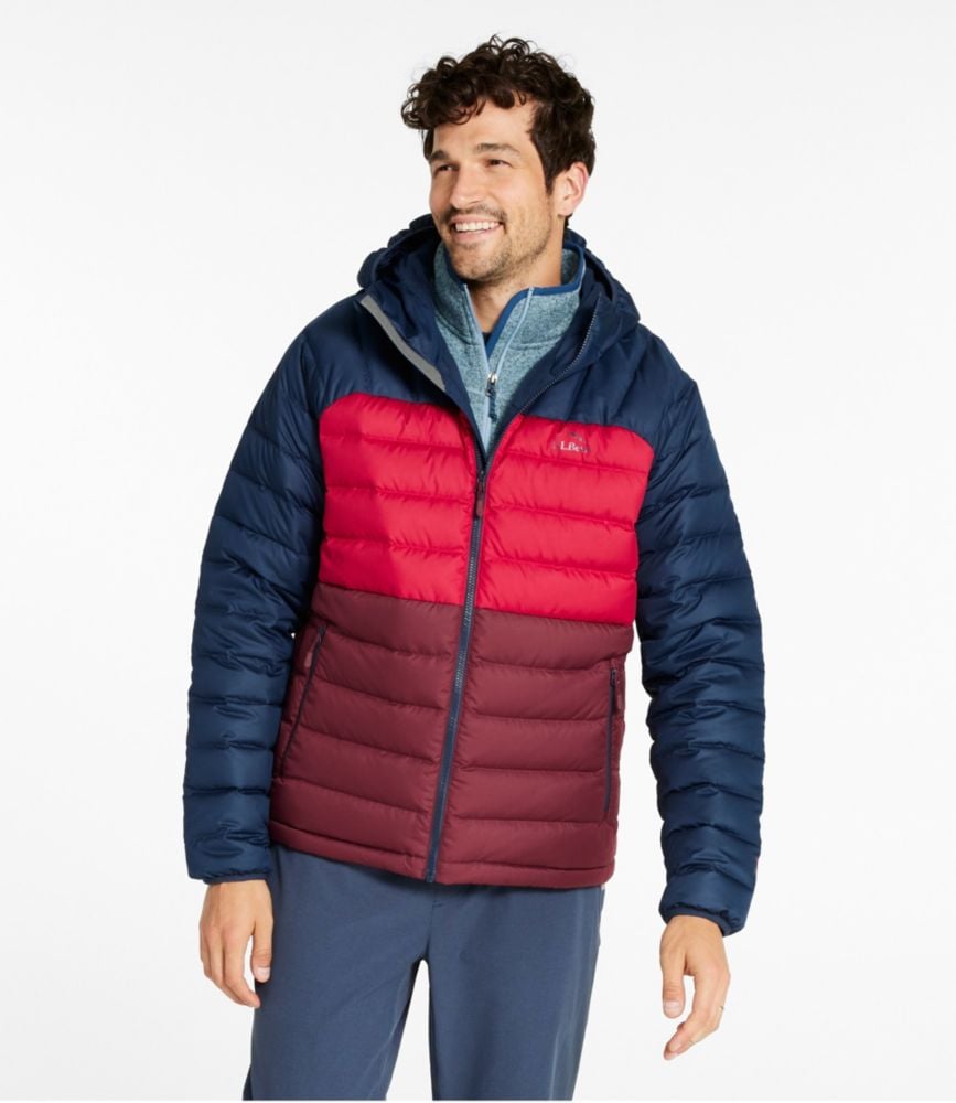 L.L.Bean Men's Bean's Down Hooded Colorblock Jacket