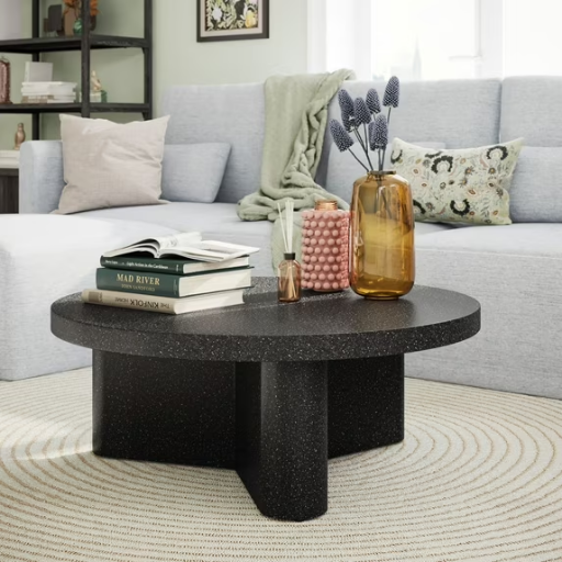 Beautiful by Drew Barrymore Contempo Round Coffee Table (Speckled Marble Finish)
