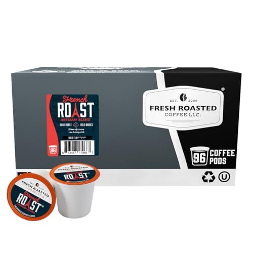 Fresh Roasted Coffee French Roast Dark K-Cup Pods 96 Count Deal