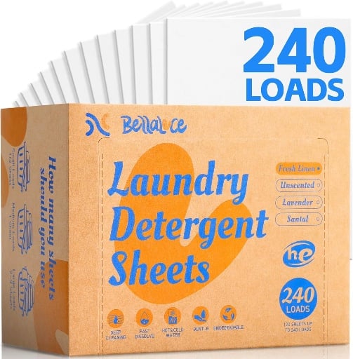 BellaLuce Laundry Detergent Sheets 240 Loads Deal