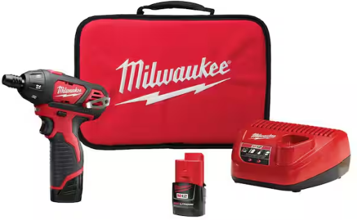 Milwaukee M12 12V 1/4 in. Hex Screwdriver Kit with Two 1.5Ah Batteries Deal