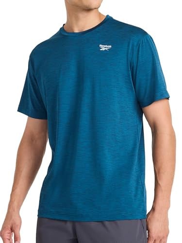 Reebok Men's Standard Fit Reflective Small Logo Cool Touch Crewneck T-Shirt Deal
