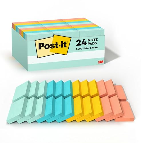 Post-it Notes 1.38 x 1.88″ Beachside Café Collection 24 Pads