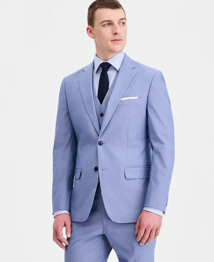Tommy Hilfiger Men's Modern-Fit TH Flex Stretch Chambray Suit Separates Jacket Deal