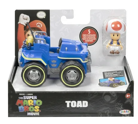 Super Mario Bros Movie Toad 2.5" Figure with Kart