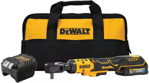 DEWALT ATOMIC 20V MAX 1/2 in. Ratchet Kit with 1.7 Ah POWERSTACK Oil Resistant Compact Battery