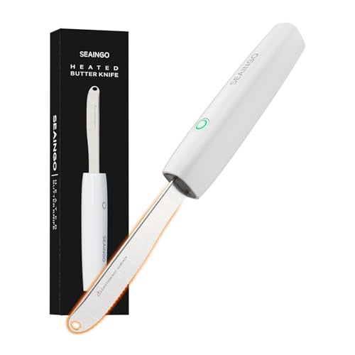 SEAINGO Rechargeable Electric Heated Butter Knife w/ Dual Warming Modes & Stainless Steel Blade