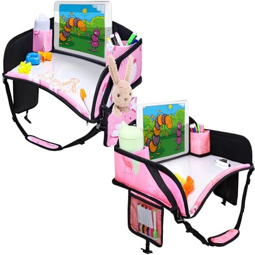 WENRENER Kids' Travel Tray w/ Drawing Kit & Storage Pockets (17" x 13.5") Deal