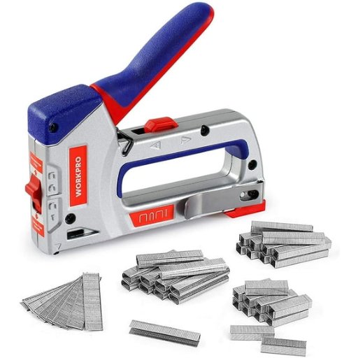 WORKPRO Heavy-Duty 4-in-1 Staple Gun Kit w/ 3000 Staples & 1000 Brad Nails