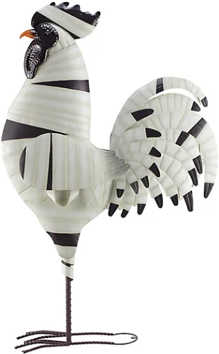 Red Shed Indoor/Outdoor Mummy Metal Rooster Halloween Statue, 6 ft.