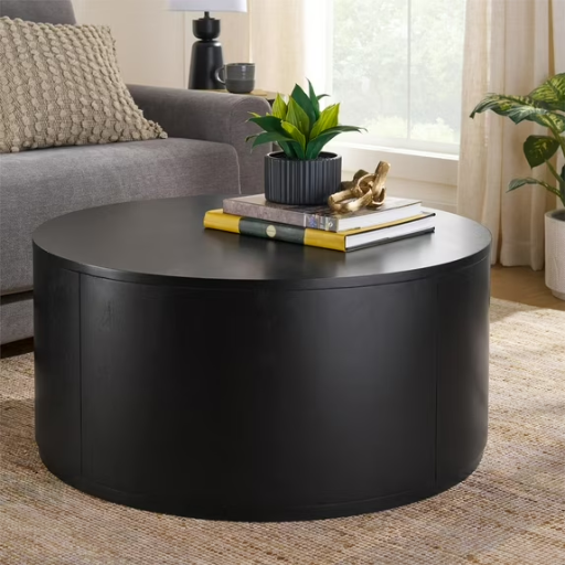 Better Homes & Gardens Miller 36" Drum Coffee Table (Black)