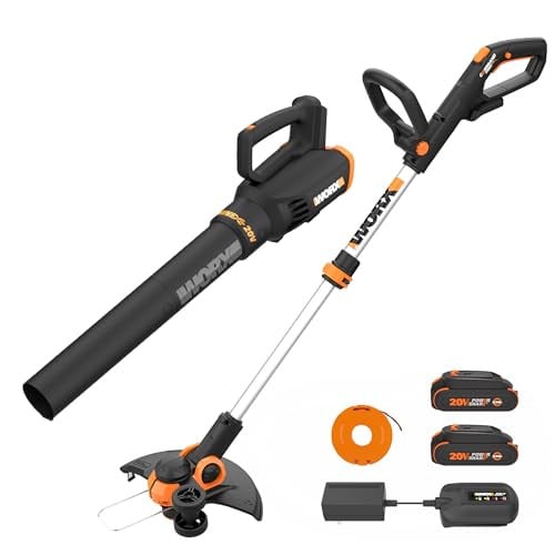 WORX 20V 12" Cordless String Trimmer & 360 CFM Leaf Blower Combo Deal