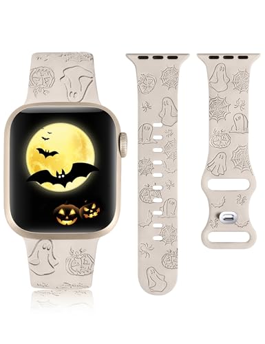 Halloween and Christmas Engraved Silicone Bands for Apple Watch