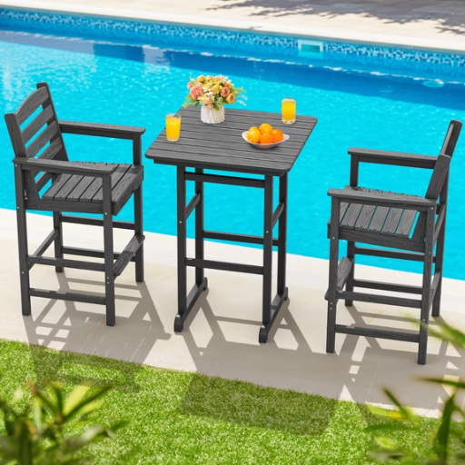 SERWALL Tall Adirondack Chairs & Table 3-Pieces Set Deal