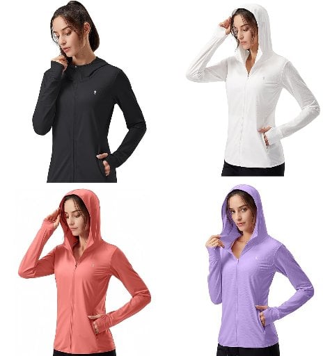 Soothfeel Women's UPF 50+ Sun Protection Lightweight Long Sleeve Hoodie Jacket