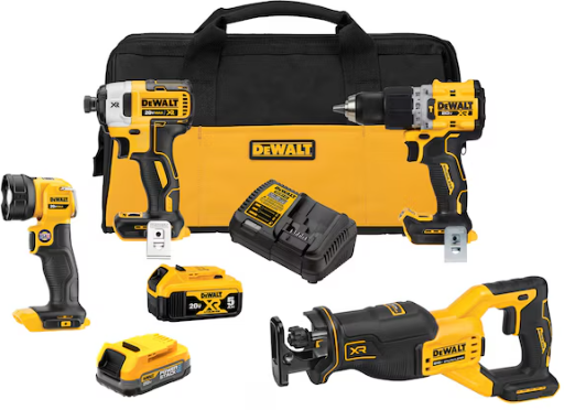 DEWALT 20V MAX XR Brushless 4-Tool Kit Deal