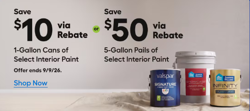 Lowes Sherwin Williams or Valspar Paint Sale Deal