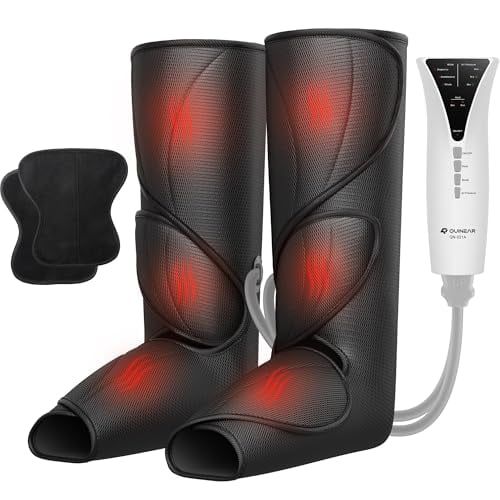 QUINEAR Air Compression Leg Massager with Heat, 3 Modes & 3 Intensities