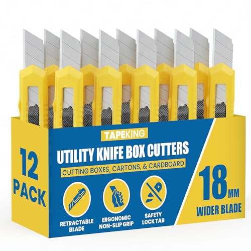 Tape King Retractable Utility Knife Set 12-Pack 18mm