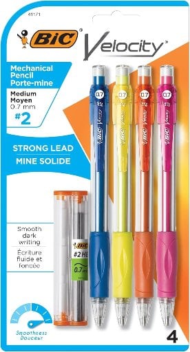 BIC Velocity 0.7mm Mechanical Pencils 4-Pack Deal