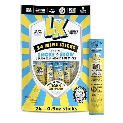 Lorissa's Kitchen Smoke Show Mini Beef Sticks, 24-Pack (0.5 oz)