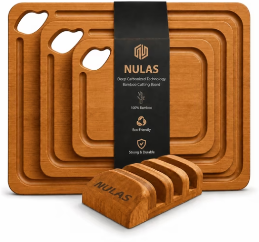 NULAS 4-Piece Bamboo Cutting Board Set Deal