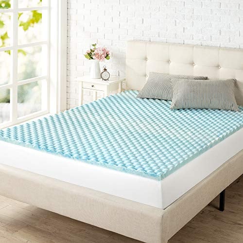 Zinus Swirl Gel Cooling Memory Foam Mattress Topper 1.5" Queen