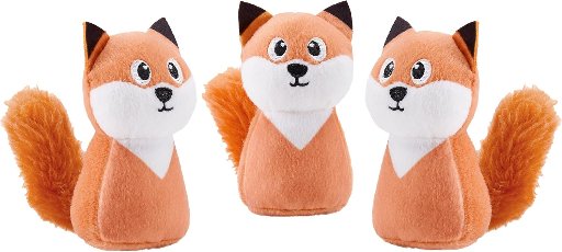 Outward Hound Squeakin' Fox Hide A Puzzle Plush Replacement Dog Toys - 3 Pack