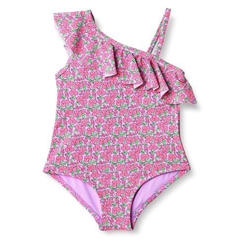 Amazon Essentials Girls' One-Shoulder Frill One-Piece Swimsuit Deal