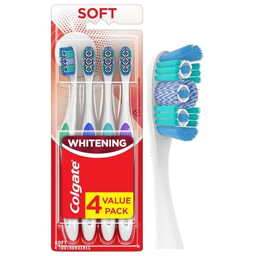 4-Count Colgate 360 Optic White Whitening Toothbrush Soft Deal