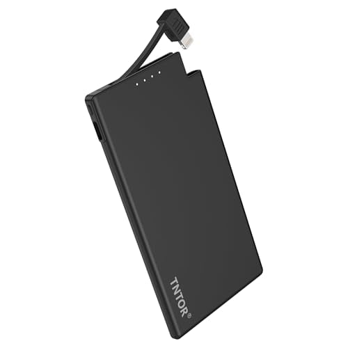 TNTOR Slim 5000mAh Portable Charger with Lightning Cable