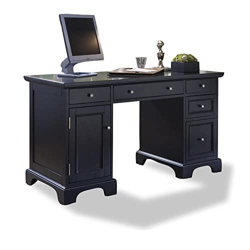 Homestyles Bedford Black Pedestal Desk (25"D x 54"W x 30.25"H)