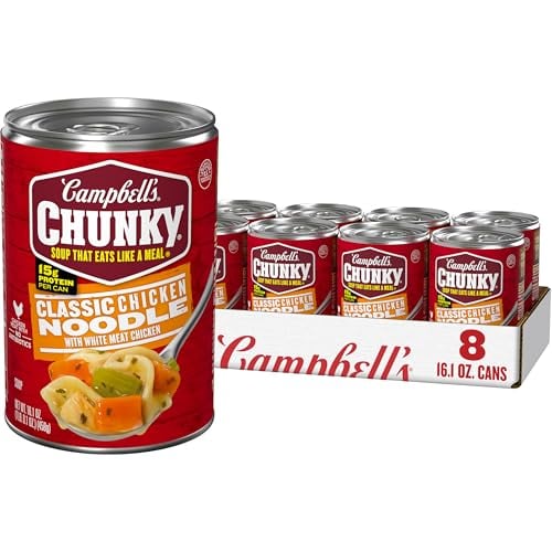 Campbell's Chunky Classic Chicken Noodle Soup, 16.1 Oz, 8-Pack