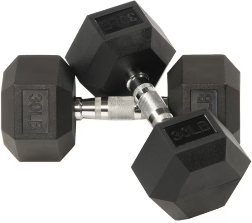 BalanceFrom Rubber Encased Hex Dumbbells 30-Lb Pair Deal