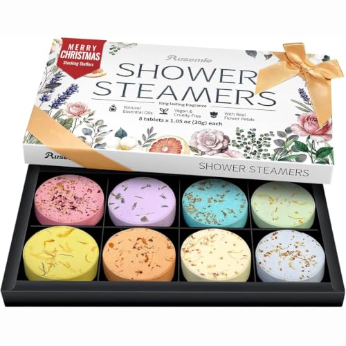 RUSEMLE 8-Pack Aromatherapy Shower Steamers Gift Set