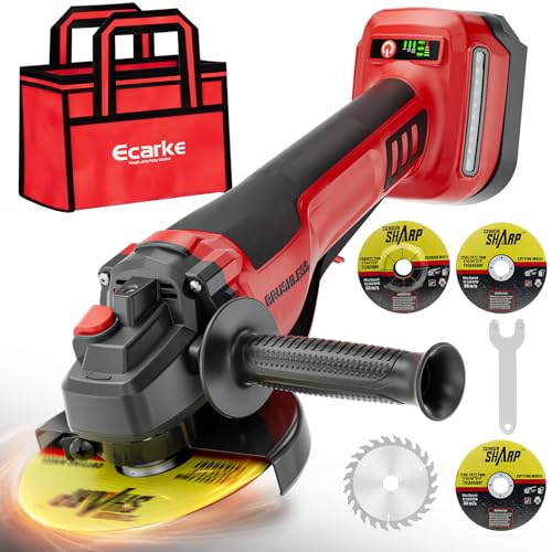 Ecarke Angle Grinder Compatible with Milwaukee 18V Battery, with Paddle Switch & Brushless Motor