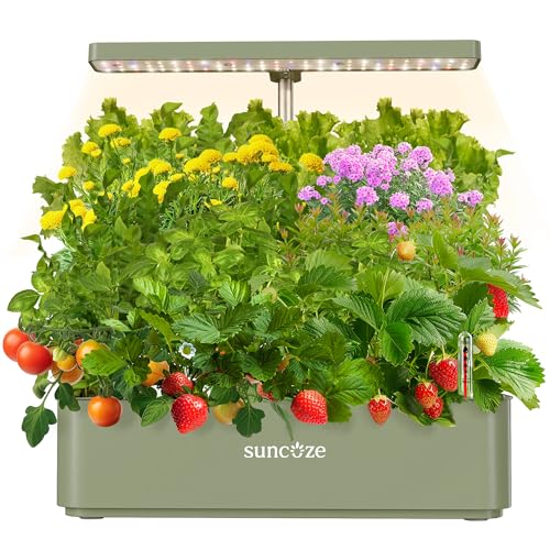 12-Pod 4L Indoor Hydroponics Growing System with 24W Full-Spectrum LED Grow Light (Green)