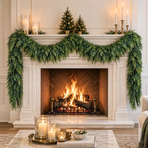 9FT Realistic Cedar Pine Christmas Garland
