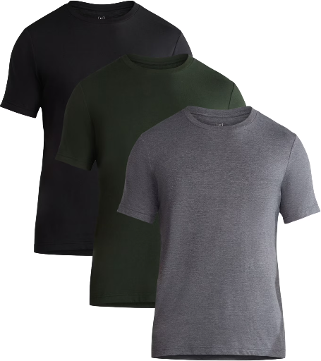 George Men's & Big Men's Classic Fit 3-Pack Crewneck Tee with Short Sleeves Deal